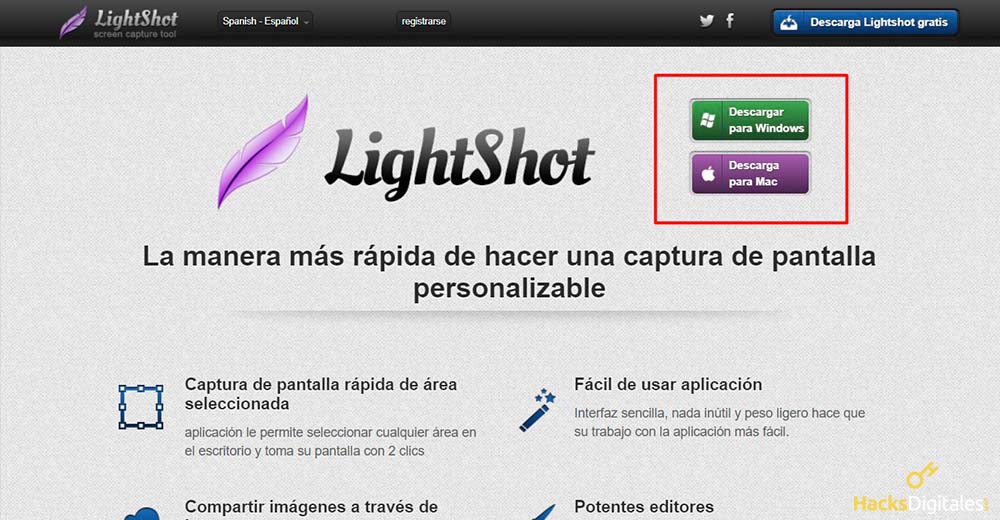 Captura pantalla Windows con Lightshot